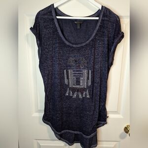 Star wars R2D2 Rock & Republic navy blue Tshirt size large